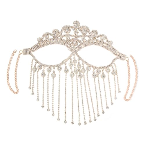 Sexy Gesichtsschleier, Kopfbedeckung, Maskerade, Tanz, für Frauen, Nachtclub, Gesichtszubehör, Quasten, Kette, Party-Schmuck