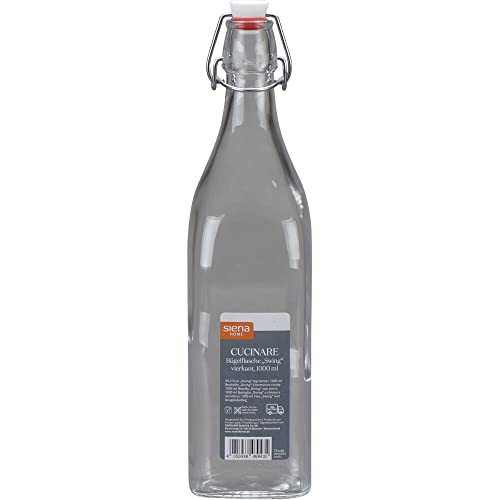 Bügelflasche "Cucinare" 1,0 l, 12er-Pack vierkant