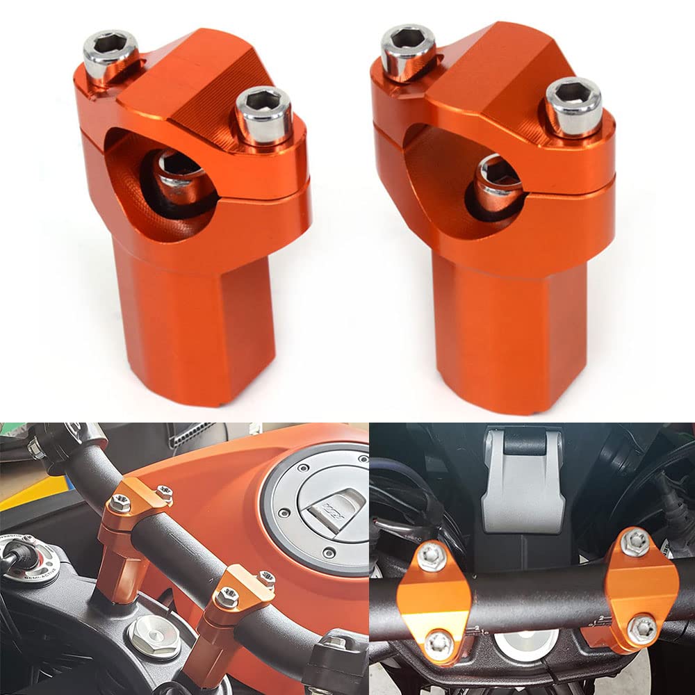 Lenkererhöhung Motorrad 28mm,Motorrad Lenker Risers für 125-530 SX SXF EXC XCW EXCF 2000-2016 Orange