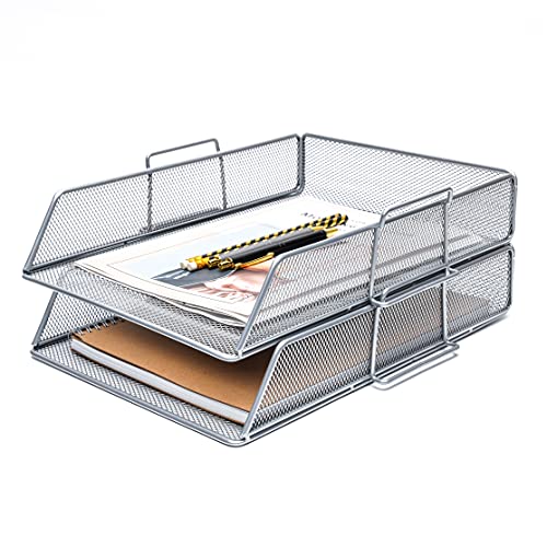 EXERZ Briefablagen 2tlg/ Papiersortierer/Schreibtisch multifunktionaler Organiser/Dateihalter für Büro, Schule, Studie, 2-In-1-Schublade, Raumwunder