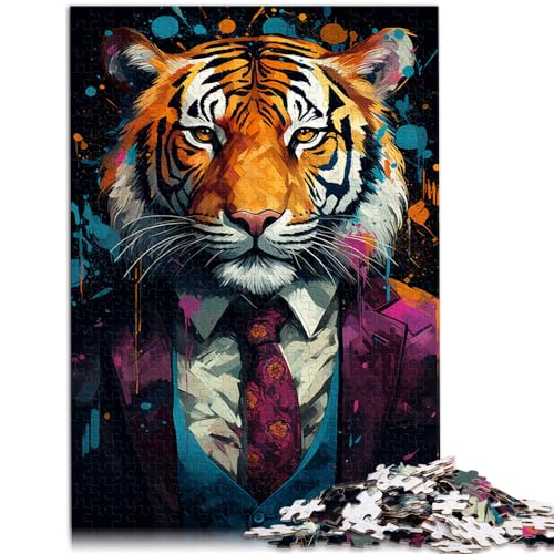 Puzzles, Geschenke, Spielzeuge, Color Tiger Boss Puzzles 1000 Teile aus Holz, jedes Teil ist einzigartig – anspruchsvolles, unterhaltsames Familienspiel, 1000 Teile (50 x 75 cm)