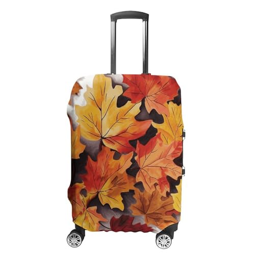 CSGJMYGS Reisegepäckabdeckung, elastisch, waschbar, modisch, kratzfest, Sonnenuntergang, Löwenzahn-Koffer-Schutz, passend für 45,7 - 81,3 cm Gepäck, Herbstblätter, XL