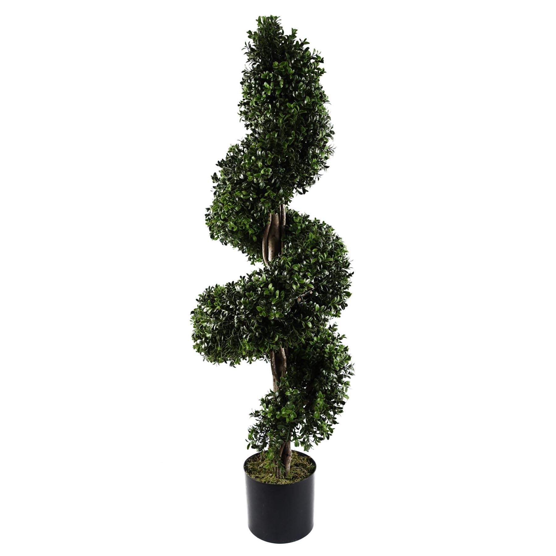 Leaf Künstlicher Formschnittbaum, geschützt, 120 cm, Buxus-Spirale, UV