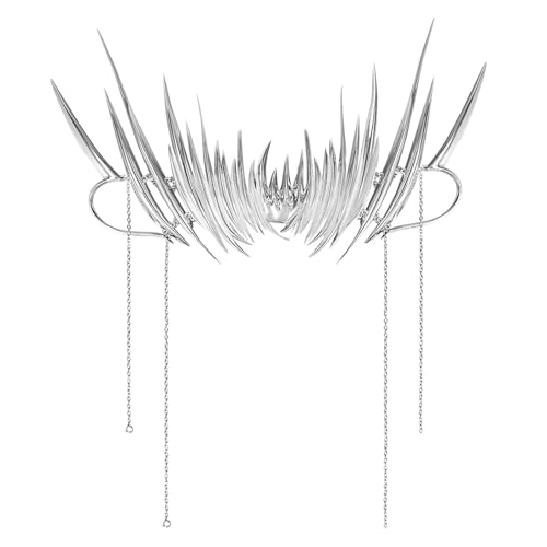 Eladcncmc Futuristische Silberne Lippendekoration Mechanische Gesichtsbedeckung Gesichtszubehör Metallmaskerade