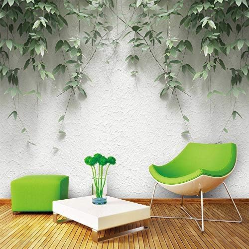 XLMING Natürliches Grünzeug Rattan Bilder Küche Esszimmer Arbeitszimmer Wohnzimmer TV Hintergrund Wand 3D Tapete-400cm×280cm