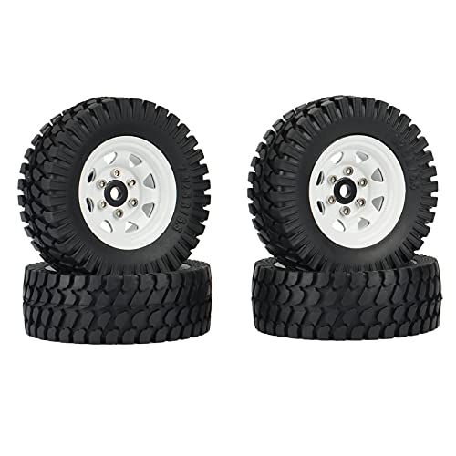 Torribala 4 StüCke 1,55 Metall Perlenverschluss Felge Reifen Set für 1/10 RC Crawler Auto Axial Jr 90069 D90 CC01 LC70,1