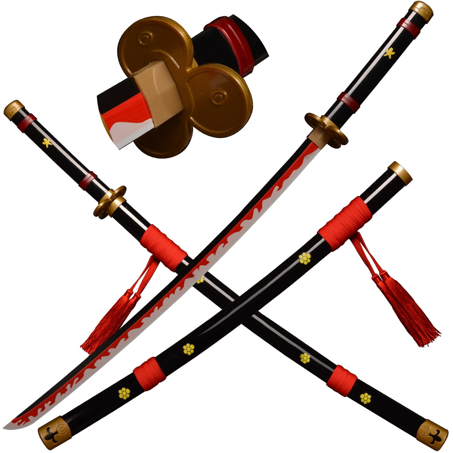 LQZJG Cosplay Anime Bambus Schwert, Roronoa Zoro Schwert Katana AME no Habakiri Katana schwarz 103cm/40 Zoll