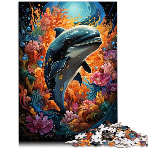 Puzzle Art Dolphin für Erwachsene 1000 Teile Puzzle Holzpuzzle Spielzeug Puzzles Lernspiele Stressabbauende Puzzles 1000 Teile (50 x 75 cm)