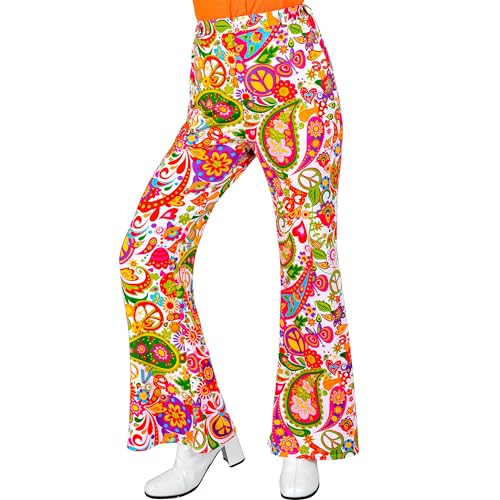 Widmann - 60er Jahre Hose für Damen, Hippie, Reggae, Flower Power, Disco Fever, Schlagermove