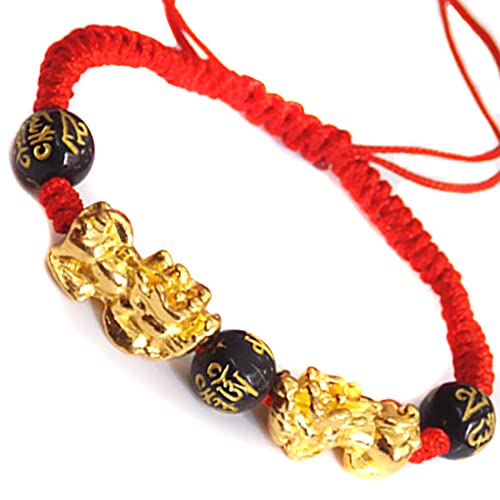 ESBANT Feng Shui Armband Reichtum Armband Pixiu/Pi Yao Armband Glücksbringer Armband for Damen Herren Sechs Zeichen Mantra Perlen Armband Rote Schnur Armband Abwehr böser Geister Geld anziehen Gut