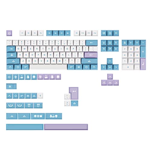 PBT-Tastenkappen, 138 Tasten, Fruchtjoghurt, Thermo-Sublimation, XDA, mechanische Tastatur, Tastenkappe für Cherry MX-Schalter, Persönlichkeit, PBT-Tastenkappen, XDA-Profil, DYE-SUB, englische