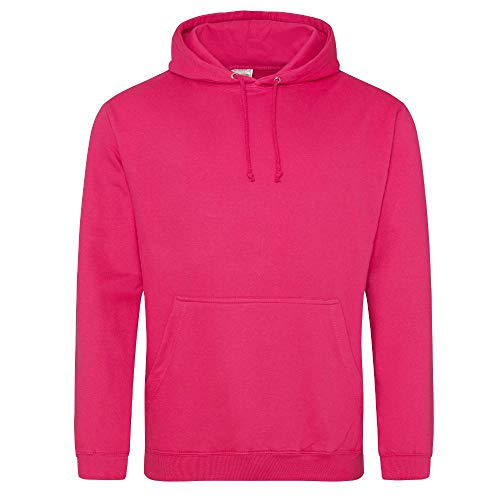 Just Hoods - Unisex College Hoodie/Hot Pink, 3XL