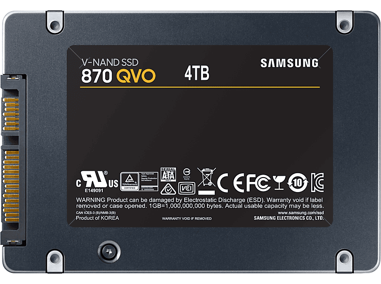 SAMSUNG SATA SSD 870 QVO, 4 TB, SSD, 2,5 Zoll, intern