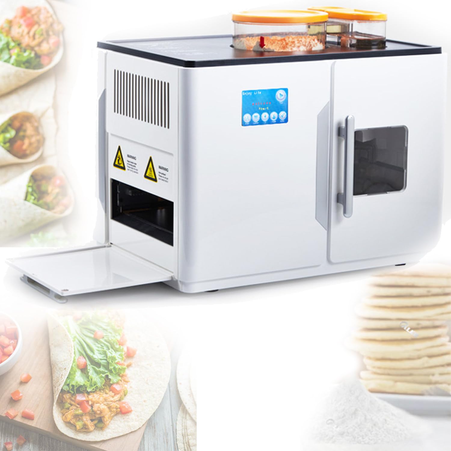 Qiang Haushalts-Roti-Pfannkuchen-Maschine Teig und Pfannkuchen Maker, indische automatische Fladenbrot Roti Magic Maschine,Produktion mit einem klick,für privaten und gewerblichen Gebrauch