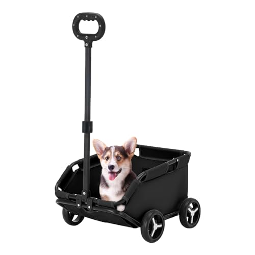 Kinderwagen Für Hunde | Kinderwagen Für Kleine Hunde | Haustierwagen Rollender Hundekäfig | Kinderwagen,Leichter | Zusammenklappbarer Hundewagen Zum Reisen-Einkaufen | Spazierengehen Und Spielen