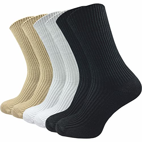 GAWILO 6 Paar dicke Damen Socken wie selbstgestrickt | ohne Gummidruck | ohne Naht (as3, numeric, numeric_39, numeric_42, regular, regular, schwarz | weiß | beige)