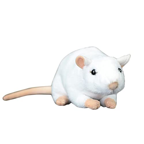 DANAIM 6,7 Zoll Weißes Maus-Plüschtier, Süße Kleine Maus, Stofftier, Superweiche Ratten-Plüschpuppen, Geschenke for Kinder, Geburtstag, Weihnachten