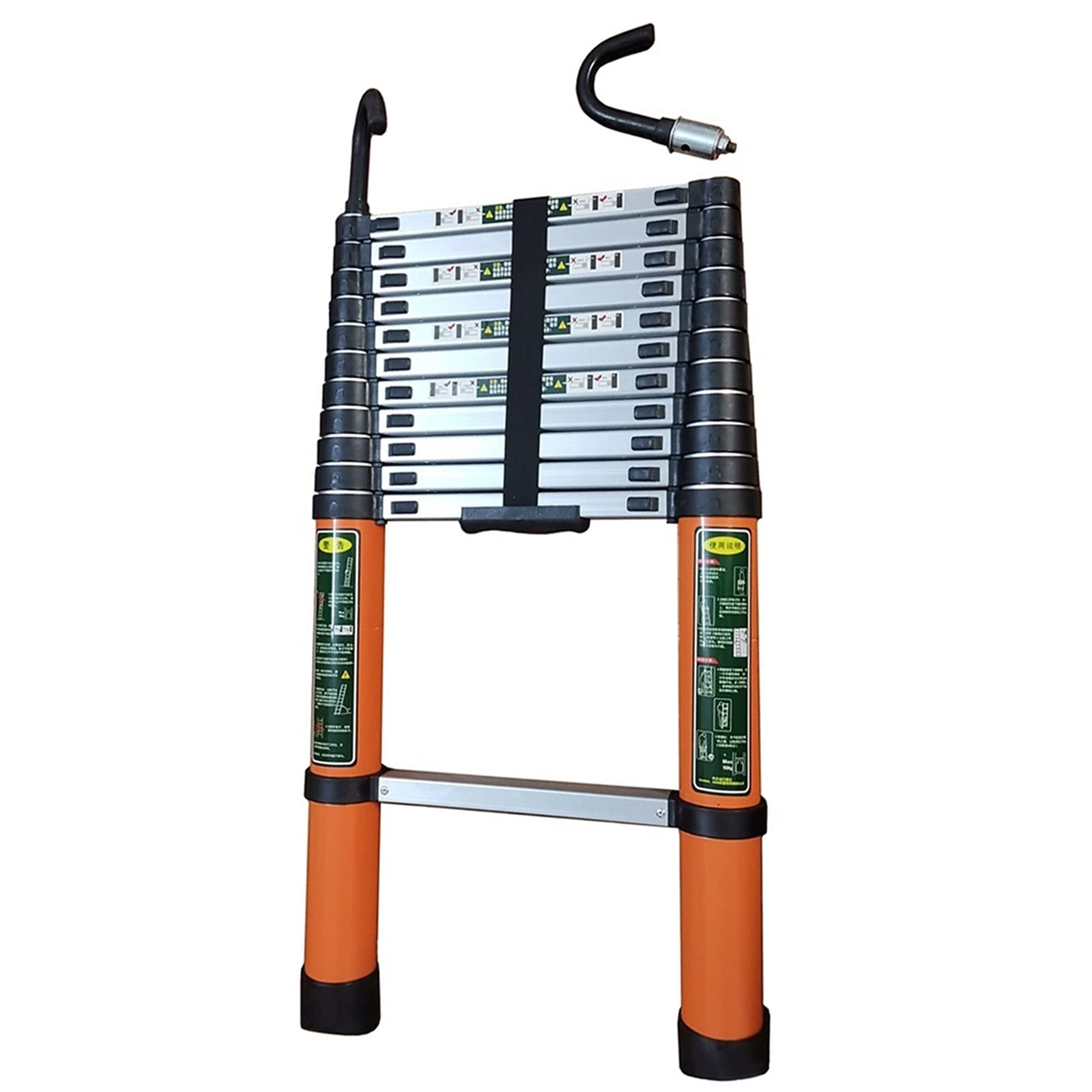 RASOANOA Teleskopleiter mit abnehmbarem Haken, 8 m/7 m/6 m/5 m/4 m/3 m/2 m Aluminium-Teleskopleiter, Ausziehleitern für Dachböden von Wohnmobilen, Tragkraft 150 kg (Größe: 4,1 m/13,5 Fuß) interessant