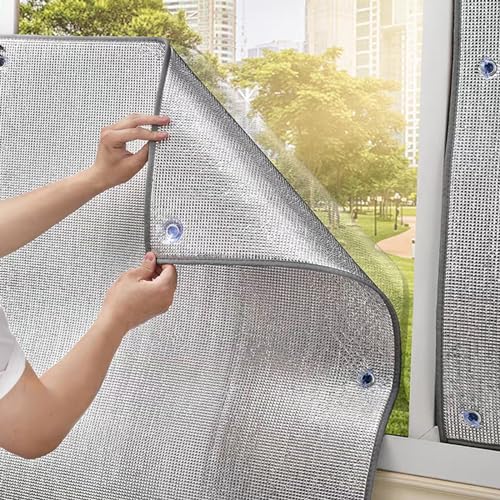 99% Uv-Schutz Fensterfolie,Verdunkelungsfolie für Schlafzimmer,Wärmeisolierung Sonnenschutzfolie,Balkon Sichtschutzfolie Fenster Innen Selbstklebend Reflektionsfolie (70x200cm/28 x79)