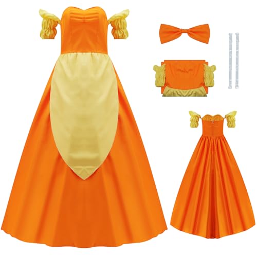 AYYOHON The Bimbettes Cosplay Kostüm Claudette Laurette Paulette Kleid Schulterfrei Prinzessin Ballkleid für Erwachsene Halloween XS