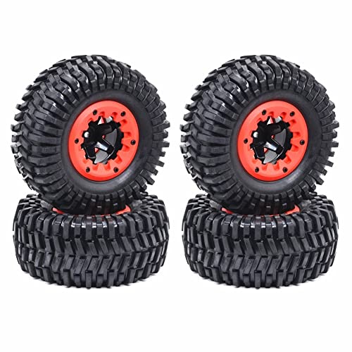 Tassety 4 Stück 128 mm 1/10 Short Course Truck Reifen Rad 12 mm Sechskant für -10 Slash Arrma VKAR 10SC, Rot