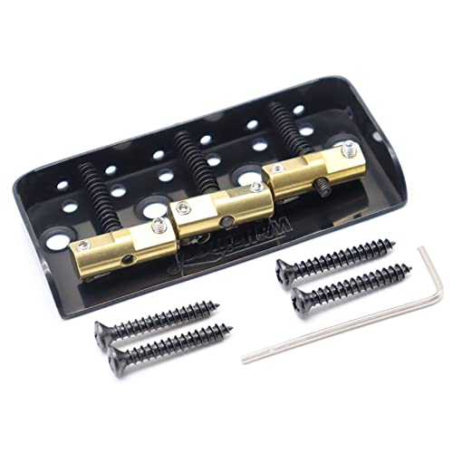 1 Set Electric Guitar Bridge Kurzbrücke Messing Sattel Für Tl. Chrom Schwarzes Gold Gitarrebrücke(1pcs Black)