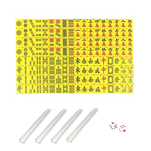 PALANK Mahjong-Set in Reisegröße, kleines Mahjong-Set | Tragbare Mahjong-Brettspiele für Erwachsene - Tragbarer und Outdoor-Reise- und Schlafspaß im chinesischen Stil