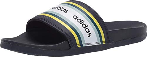 adidas Womens Adilette Comfort Sandal, Legend Ink/Shock Yellow/Footwear White