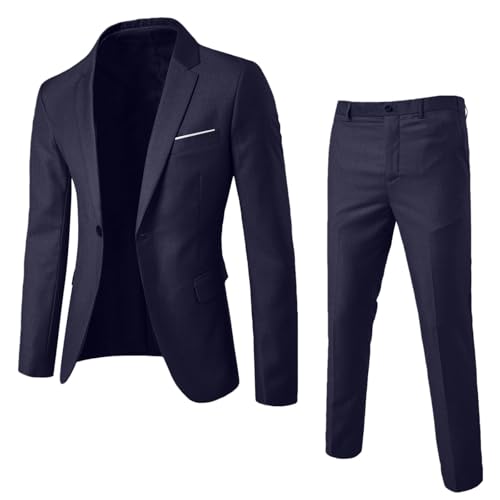 WANGTIANXUE Herren Anzug 2-Teilig/3-Teilig Slim Fit Herren Stretch Anzüge Hochzeit Anzüge Regular Modern Jacket Für Business Sportliche Suits Outfit Komplett Männer Herrenanzug, S-6Xl