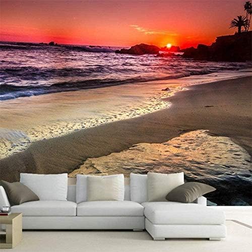 XLMING Schöner Romantischer Sonnenuntergang Am Meer 3D Tapeten Home Esszimmer Sofa Schlafzimmer Wohnzimmer TV Hintergrund-300cm×210cm