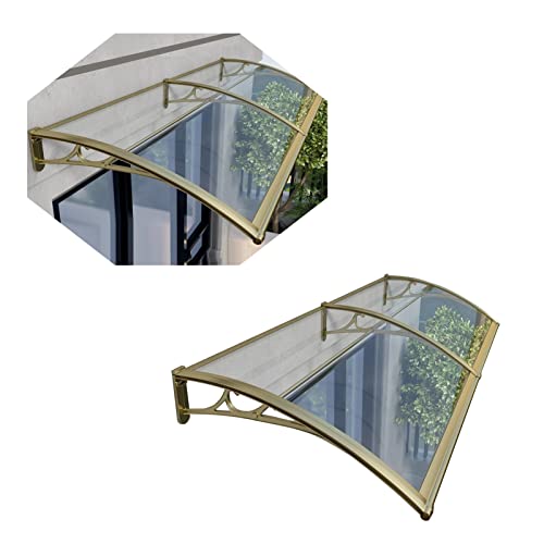 Sonnenschutz, Fenstermarkise, Polycarbonat-Platte, Schutz, Türüberdachung, regenbeständig, Geräuschreduzierung, für Ladentraufe und Terrasse, Breite 60/80 cm, transparente Platte, 60 x 220 cm