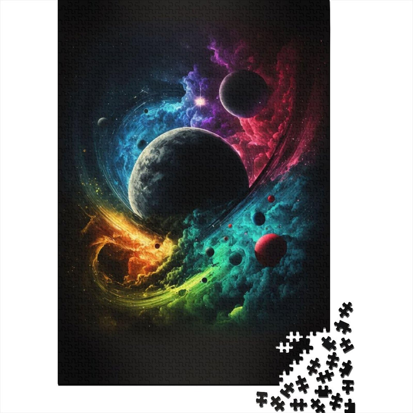 Puzzle für Erwachsene, 1000 Teile, Zusammenbruch der Planeten, für Erwachsene, 1000 Teile Puzzle, Puzzles für Erwachsene, Lernspiel, Herausforderungsspielzeug (Größe: 75 x 50 cm)