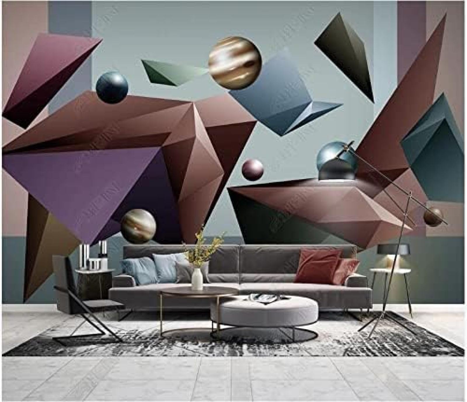 Planet Star Geometry Space 3D Tapeten Wanddekoration Fototapete Sofas Wohnzimmer Wandbild Schlafzimmer-150cm×105cm