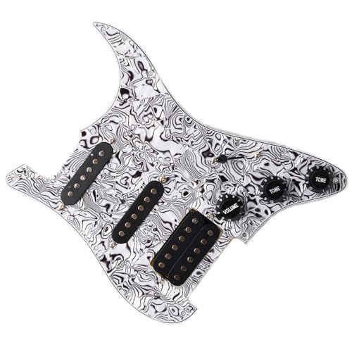 Standard-Pickguard-Tonabnehmer Professionelle Schlagbrett-Tonabnehmer für E-Gitarre, SSH-geladene, vorverdrahtete Schlagplattenbaugruppe (Color : 3)