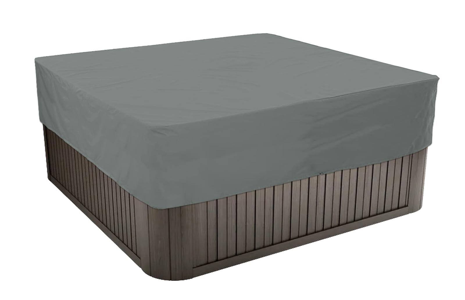 Outdoor Whirlpool-Abdeckung, Allwetter Garten Spa Abdeckung aus 210D Oxford, Wasserdicht, Staubdicht, UV-geschützt Poolabdeckung Quadrat,Grau,239x239x50cm