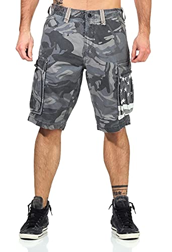 Jet Lag Herren Cargo Shorts SO16-22 USA Black camo, Größe:W38