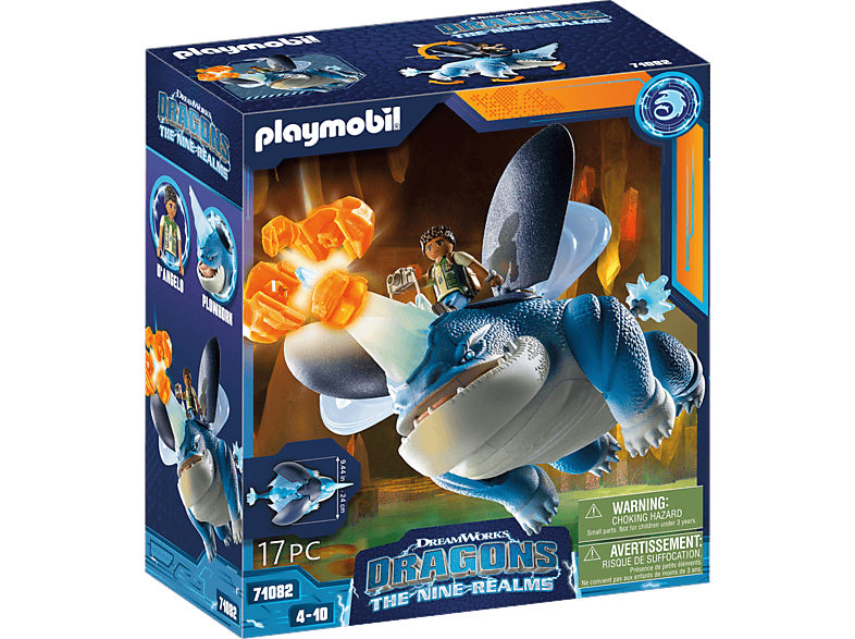 PLAYMOBIL 71082 Dragons: The Nine Realms - Plowhorn & D'Angelo Spielset, Mehrfarbig