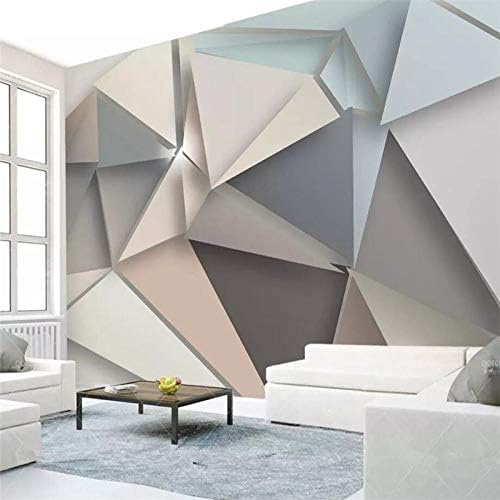 XLMING Minimalistisch Abstrakt Geometrisch Farbe Bilder Dreiecke Küche Esszimmer Arbeitszimmer Wohnzimmer TV Hintergrund Wand 3D Tapete-300cm×210cm