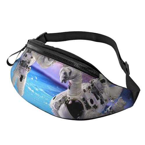 HSJFS 3D-Wand-Gürteltasche, Unterwasserwelt, Fisch-Druck, verstellbare Hüfttasche, lässige Brusttasche, Astronauta Planet, Einheitsgröße