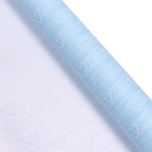 Blumen Geschenkpapier 1 M/Pack Herz Garn Mesh Scrapbook Dekoration Materialien Verpackung Garn Blumen Blumenstrauß Floristen Handwerk Liefert Papier(Blue)