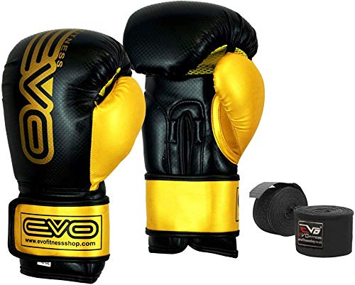 EVO Maya Leder Boxhandschuhe MMA Boxsack Sparring Kickboxen Trainingshandschuh - 12 Oz