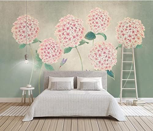 XLMING Vintage Aquarell Blume Küche Esszimmer Arbeitszimmer Wohnzimmer TV Hintergrund Wand 3D Tapete-300cm×210cm