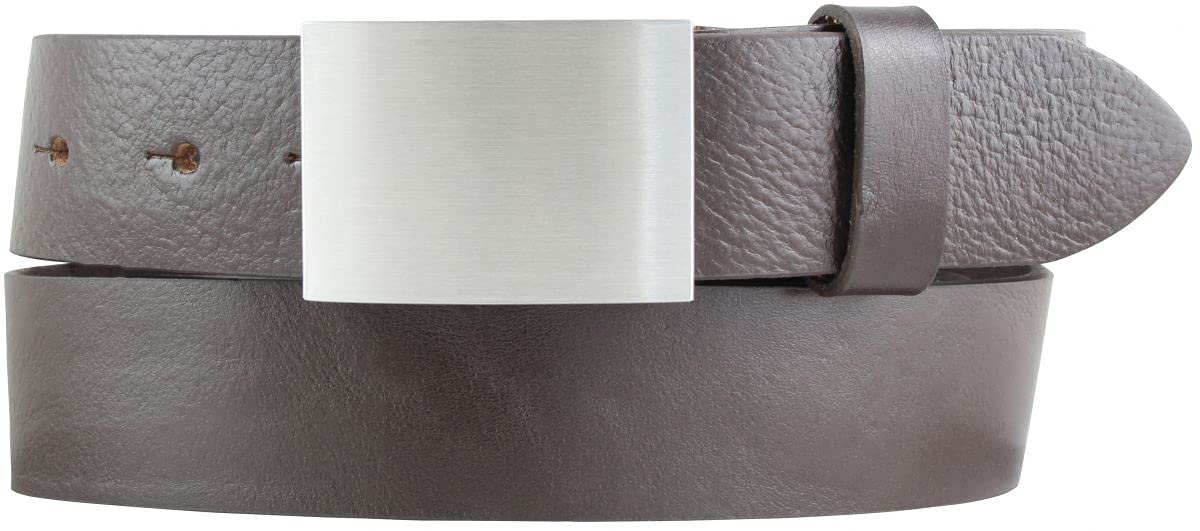 BELTINGER Gürtel aus Vollrindleder 3,5 cm | Jeans-Gürtel für Damen Herren 35mm | Chino-Gürtel Anzuggürtel mit Koppel | Braun 95cm