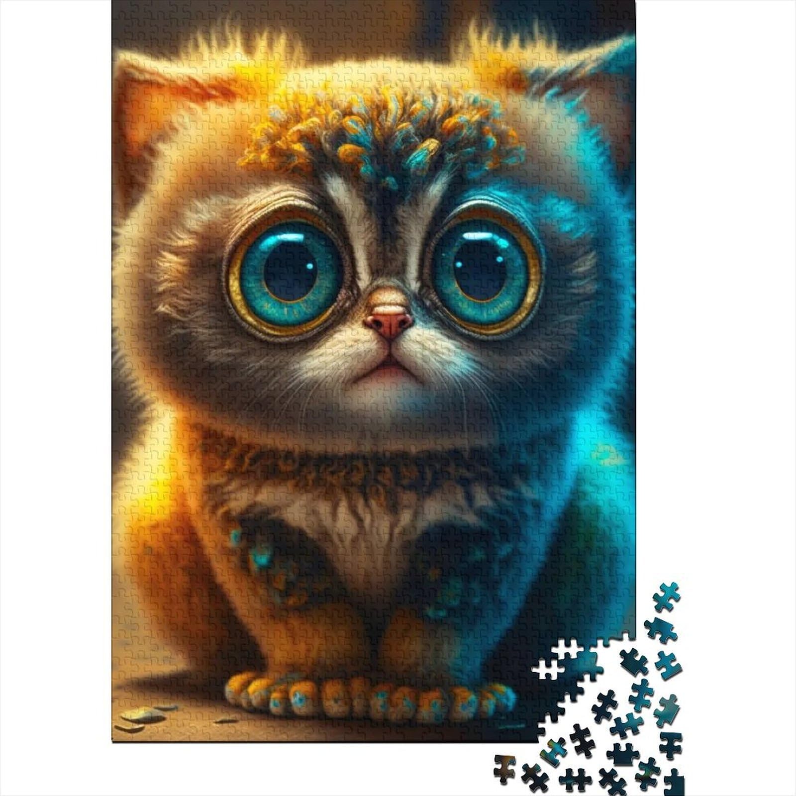 Cartoon-Katzen-Puzzle für Erwachsene, 1000-teiliges Puzzle für Erwachsene, Teenager-Puzzle für Erwachsene, Lernspiel, Herausforderungsspielzeug, 29,53 x 19,69 Zoll