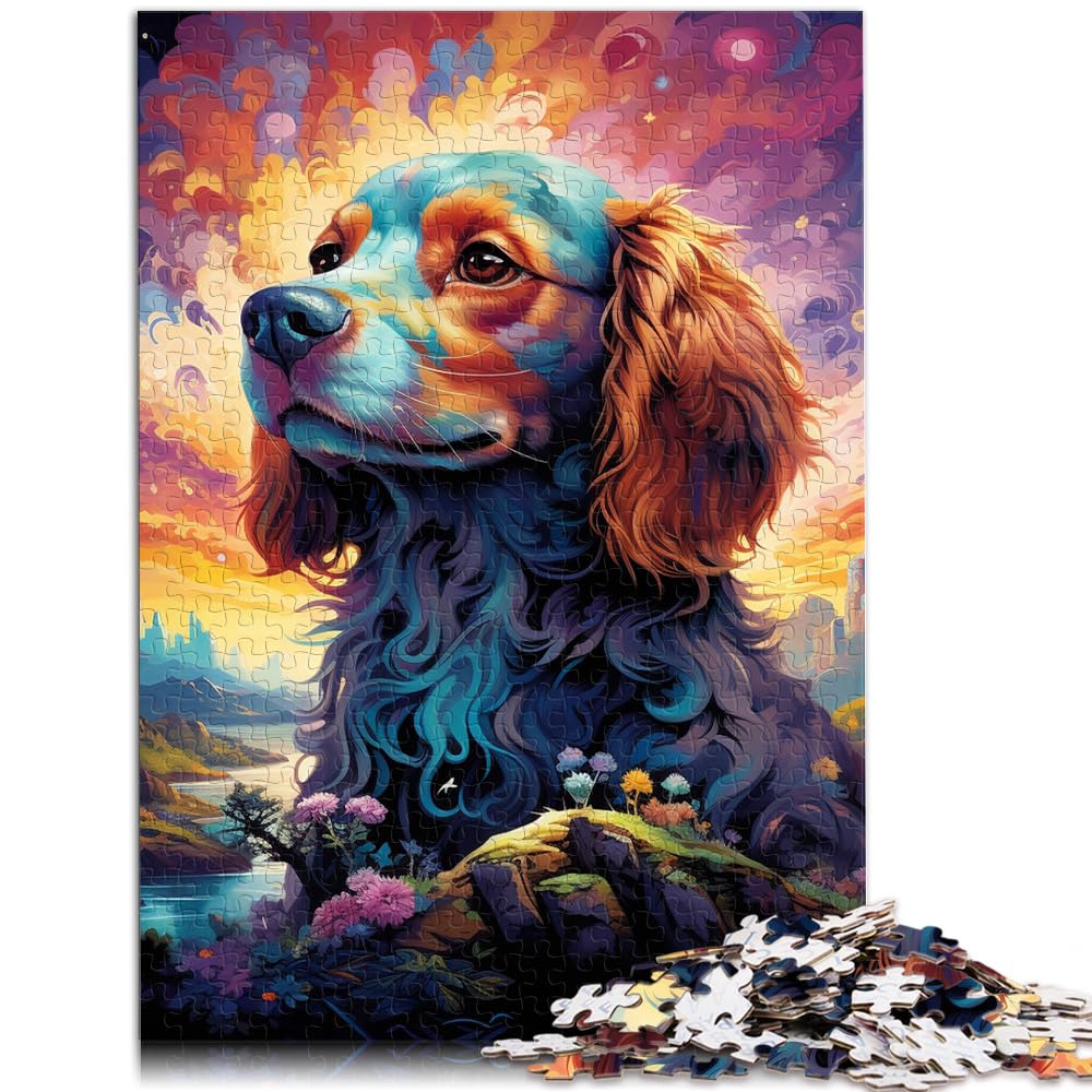 Spiel-Geschenk-Puzzle „Psychedelischer Schäferhund“ für Erwachsene, 1000-teiliges Puzzle, Holzpuzzle als Geschenk für die ganze Familie, 1000 Teile (50 x 75 cm)