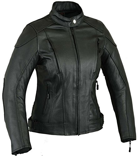 GEARX Impact Leder Motorrad Jacke Frauen Damen Schutz Mantel, XL