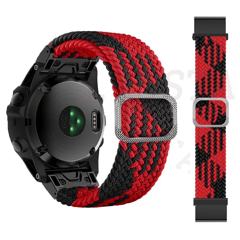 BANDKIT 26 mm Sportarmband für Garmin Fenix 6X 6XPro 5X 5XPlus 7X Descent MK1/MK2/MK2i, geflochtenes Schnellverschluss-Uhrenarmband, 26mm For Fenix 6X 6XPro, Achat