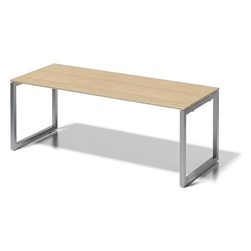 BISLEY Cito Schreibtisch, 740 mm höhenfixes O, H 19 x B 2000 x T 800 mm, Metall, Mp355 Dekor Ahorn, Gestell Silber, 80 x 200 x 85 cm