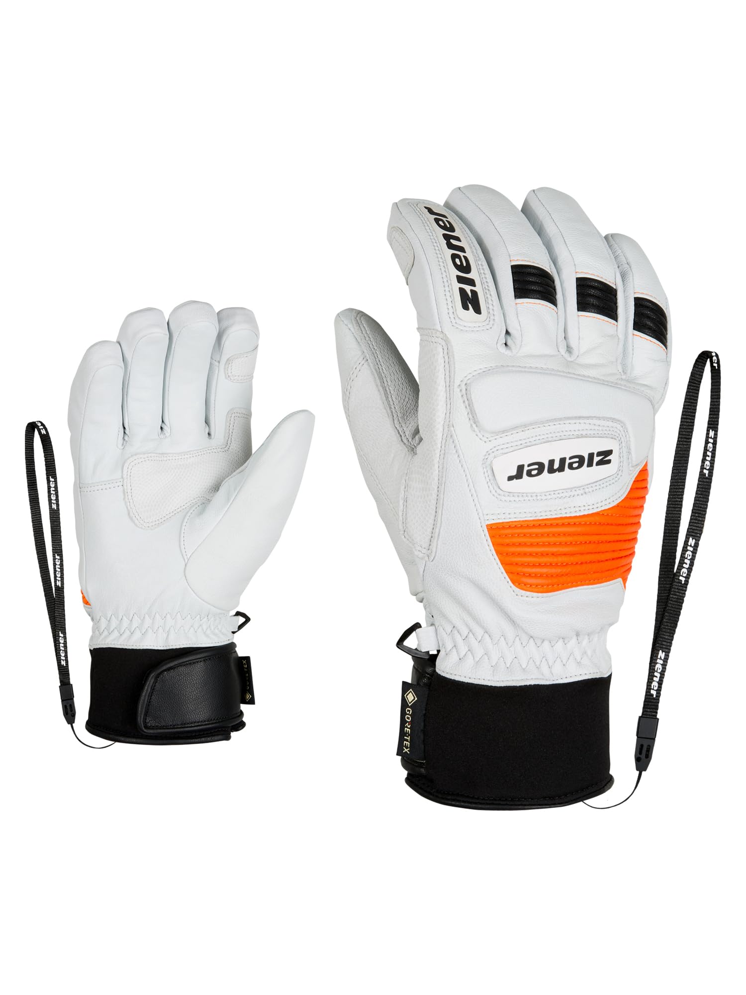 Ziener Erwachsene Guard GTX Grip PR Ski-Handschuhe/Wintersport | Wasserdicht, Atmungsaktiv, Gore-tex, Primaloft, Leder, Rennlauf, weiß (white), 11