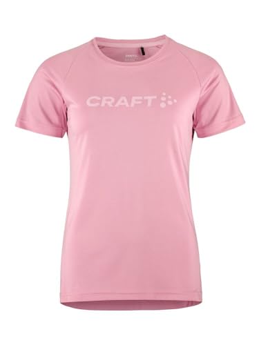 Craft CORE Essence Logo Tee | Damen Sportshirt XL | Whiz | Activewear für Damen aus recyceltem Polyester | Geschwungene Seitennähte | Quick Dry Tshirt Damen | Funktionsshirt Damen